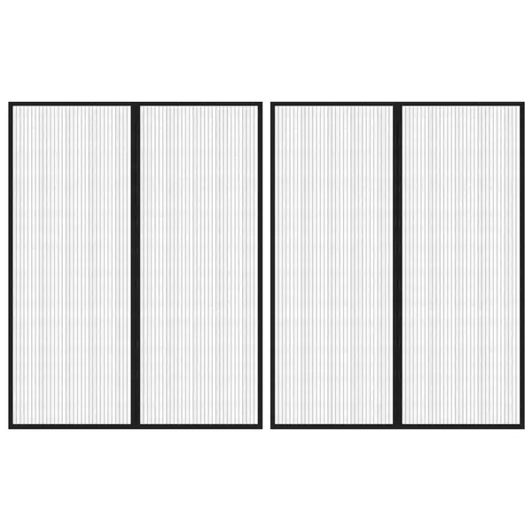 Gossi perdele de usa anti-insecte cu magnet, 2 buc., negru 230x160 cm