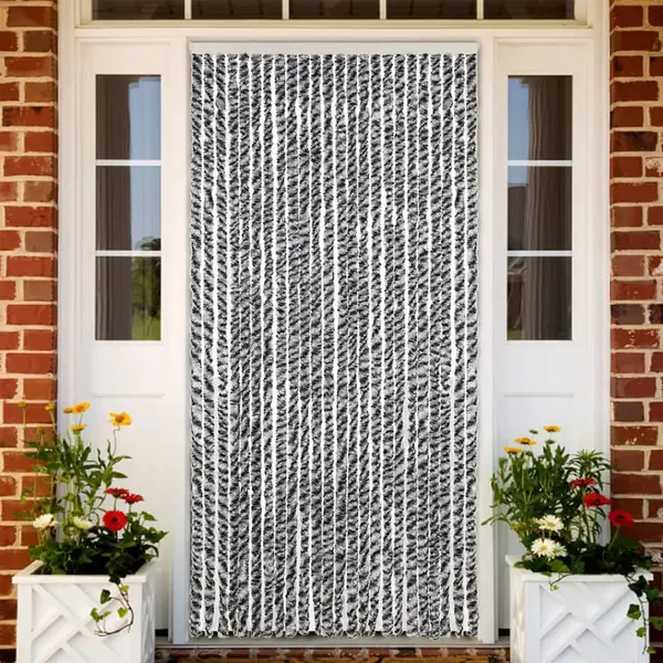 Gossi perdele pentru insecte, gri si alb-negru, 100x220 cm, chenille
