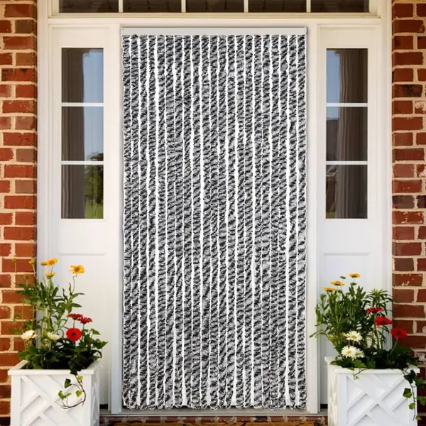 Gossi perdele pentru insecte, gri si alb-negru, 90x200 cm, chenille
