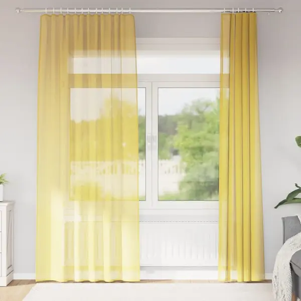 Gossi perdele voile cu bucle 2 buc galben 140x245 cm