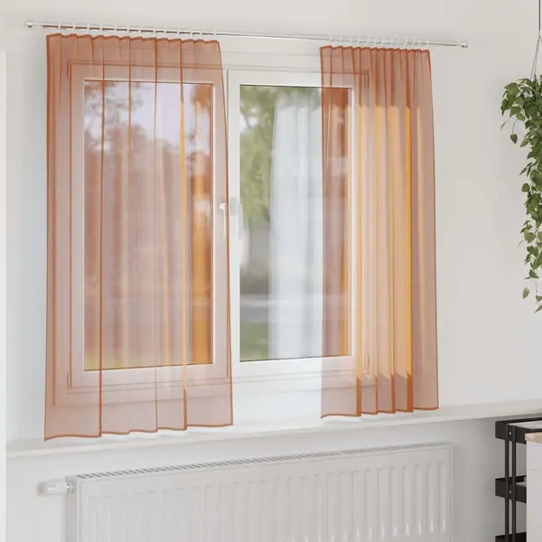 Gossi perdele voile cu bucle 2 buc terracota 140x175 cm