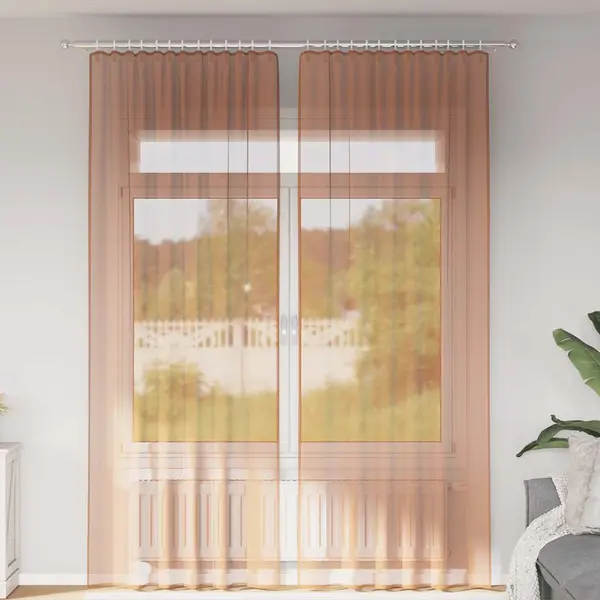 Gossi perdele voile cu bucle 2 buc terracota 140x260 cm