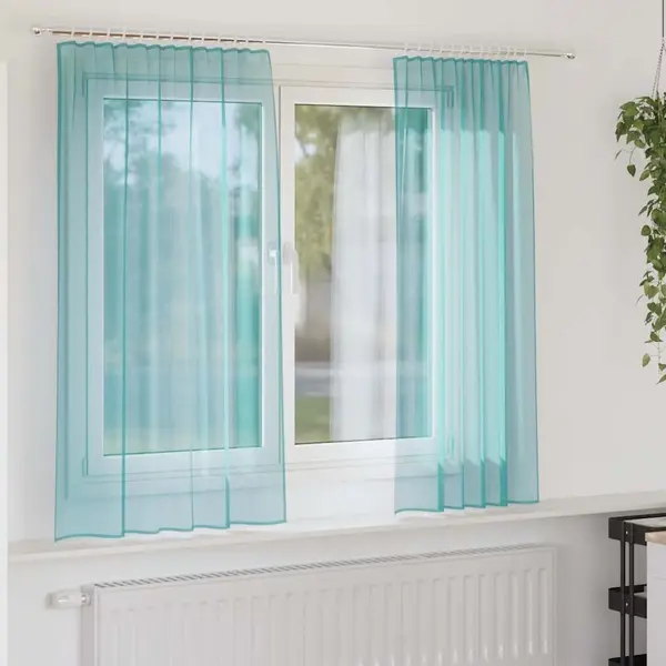 Gossi perdele voile cu bucle 2 buc turcoaz 140x175 cm