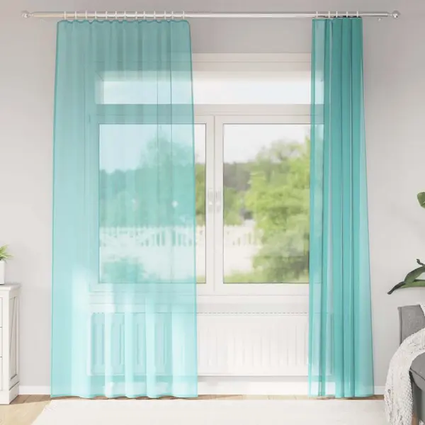 Gossi perdele voile cu bucle 2 buc turcoaz 140x245 cm