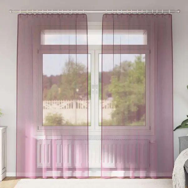 Gossi perdele voile cu bucle 2 buc violet 140x225 cm