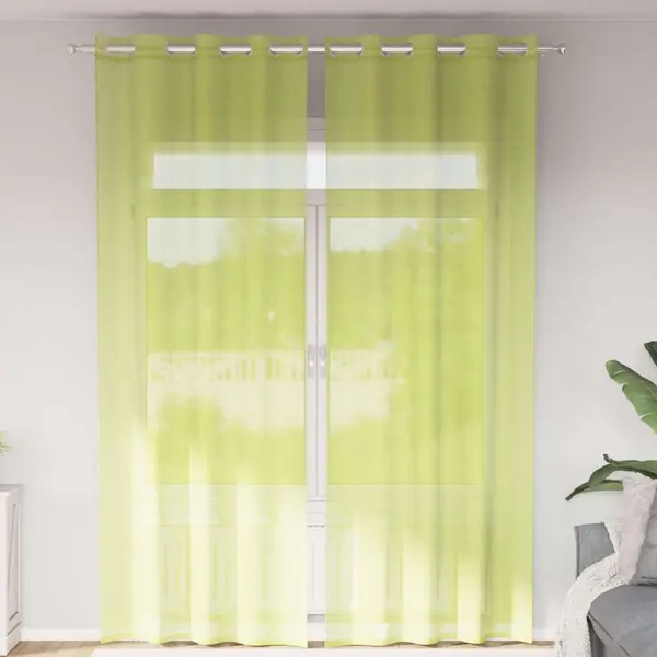 Gossi perdele voile cu oeje 2 buc verde mar 140x300 cm
