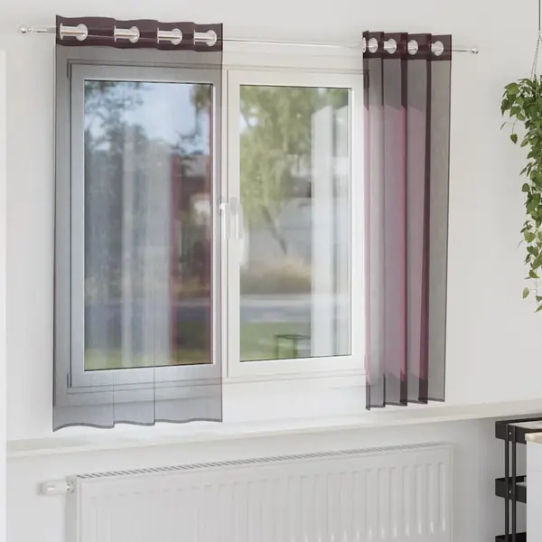 Gossi perdele voile cu oeje 2 buc violet 140x175 cm