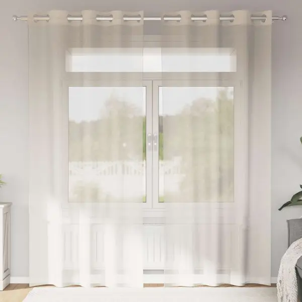 Gossi perdele voile cu oeli 2 buc crem 140x245 cm