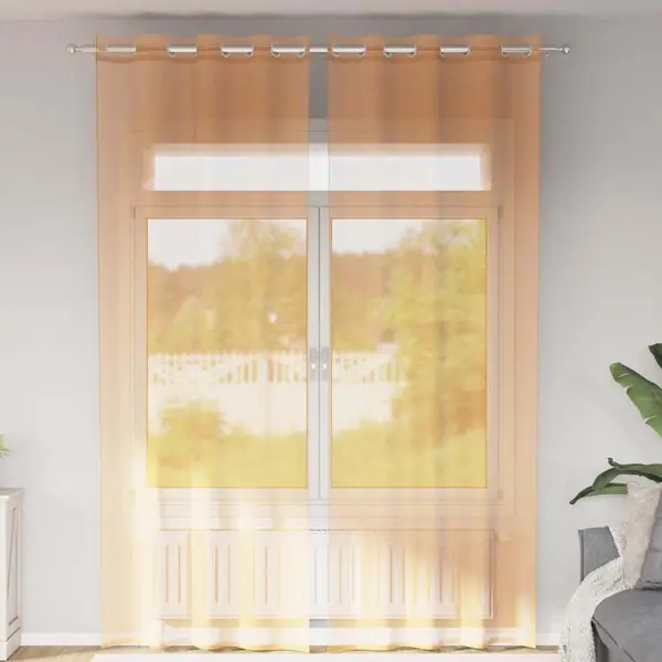 Gossi perdele voile cu oeli 2 buc portocaliu 140x260 cm