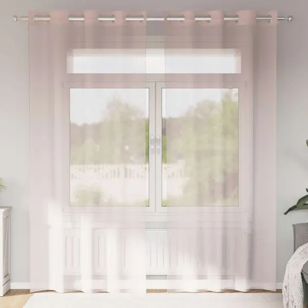 Gossi perdele voile cu oelii 2 buc roz deschis 140x245 cm