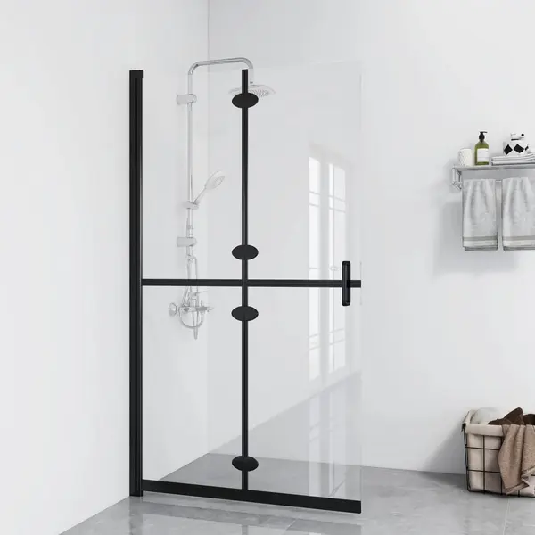 Gossi perete de dus walk-in pliabil 100x190cm sticla esg transparenta