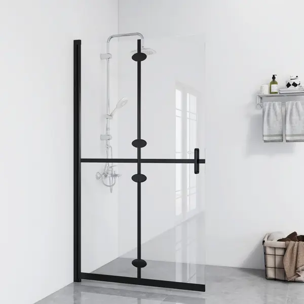 Gossi perete de dus walk-in pliabil 80x190 cm sticla esg transparenta