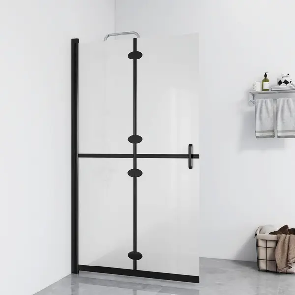 Gossi perete de dus walk-in pliabil, 90x190 cm, sticla esg mata