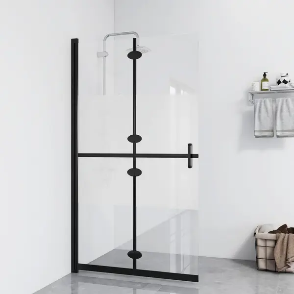 Gossi perete dus walk-in pliabil 120x190 cm sticla esg jumatate mata