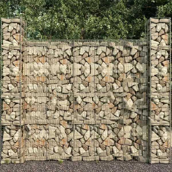 Gossi perete gabion cu capac, 600 x 50 x 200 cm, otel galvanizat
