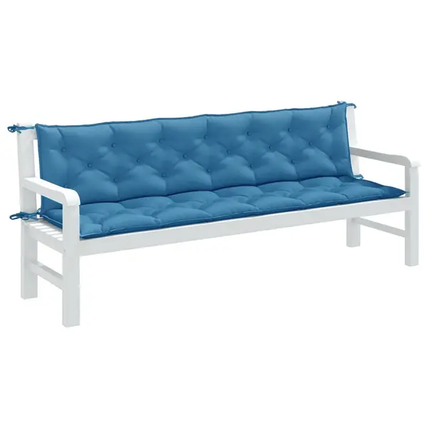 Gossi perna banca de gradina 2 buc melanj albastru 200x50x7 cm textil