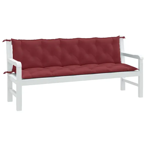 Gossi perna banca de gradina 2 buc melanj rosu vin 180x50x7 cm textil
