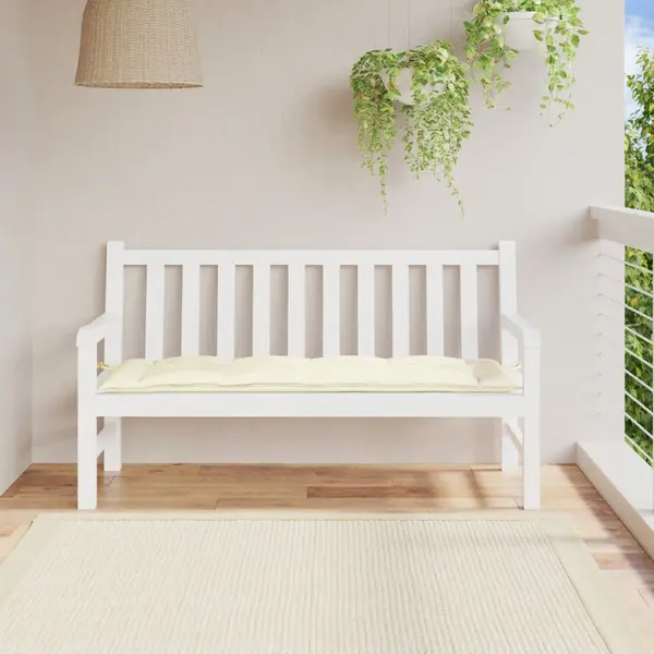 Gossi perna banca de gradina, alb crem, 150x50x7 cm, textil oxford