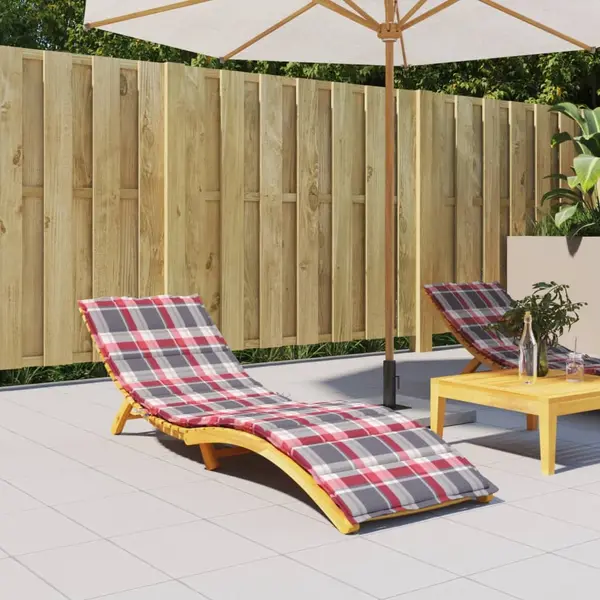 Gossi perna de sezlong, rosu carouri, 200x70x3 cm, textil oxford