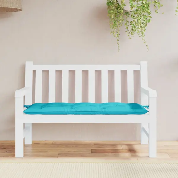 Gossi perna pentru banca de gradina, turcoaz, 120x50x7 cm, textil