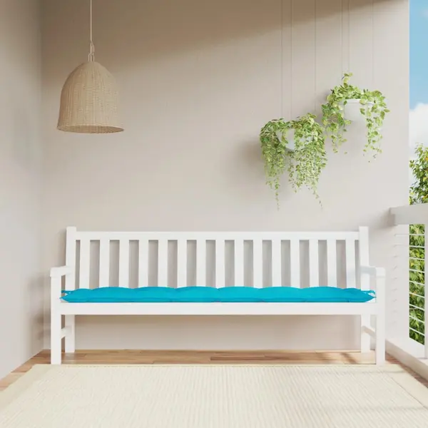 Gossi perna pentru banca de gradina, turcoaz, 200x50x7 cm, textil