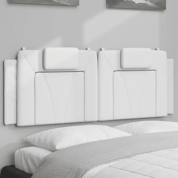 Gossi perna pentru tablie pat, alb, 120 cm, piele artificiala