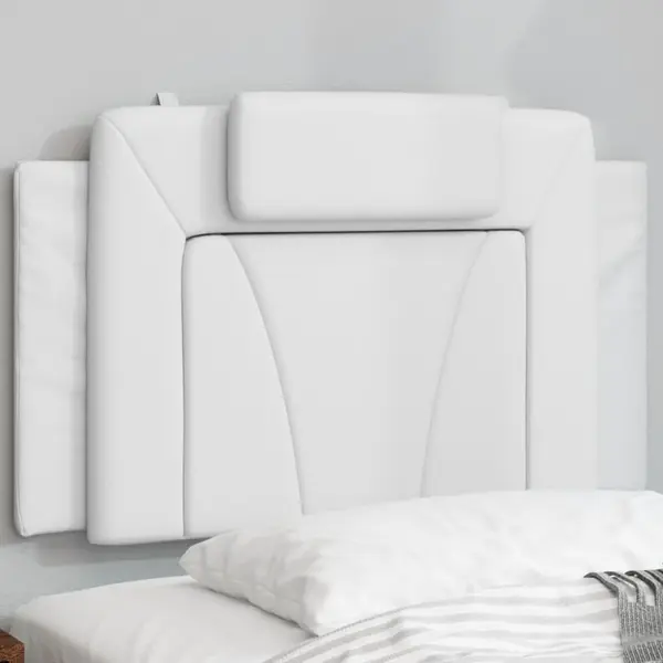 Gossi perna pentru tablie pat, alb, 80 cm, piele artificiala