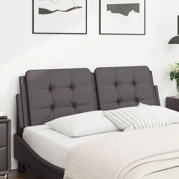 Gossi perna pentru tablie pat, gri, 140 cm, piele artificiala