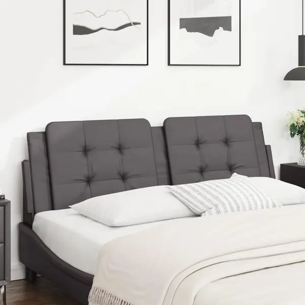 Gossi perna pentru tablie pat, gri, 160 cm, piele artificiala