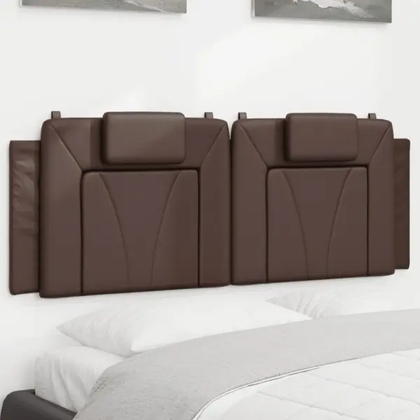 Gossi perna pentru tablie pat, maro, 120 cm, piele artificiala
