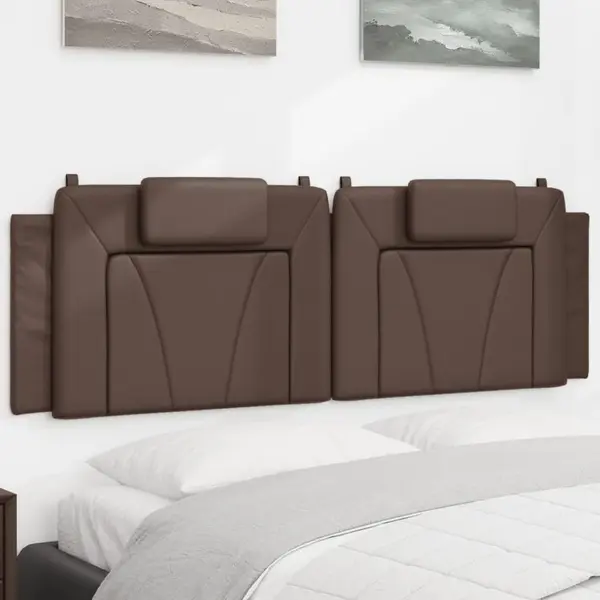 Gossi perna pentru tablie pat, maro, 160 cm, piele artificiala