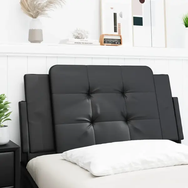 Gossi perna pentru tablie pat, negru, 100 cm, piele artificiala
