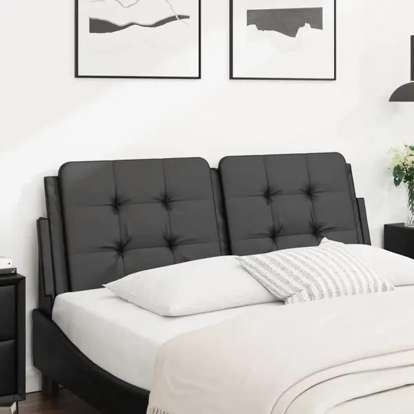 Gossi perna pentru tablie pat, negru, 120 cm, piele artificiala