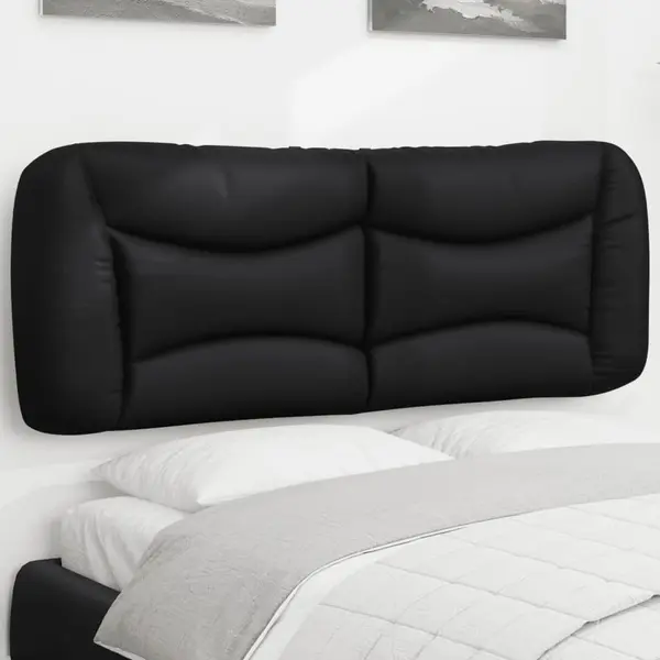 Gossi perna pentru tablie pat, negru, 140 cm, piele artificiala