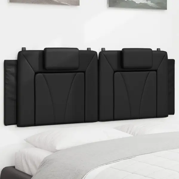 Gossi perna pentru tablie pat, negru, 140 cm, piele artificiala