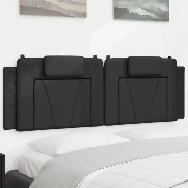Gossi perna pentru tablie pat, negru, 160 cm, piele artificiala