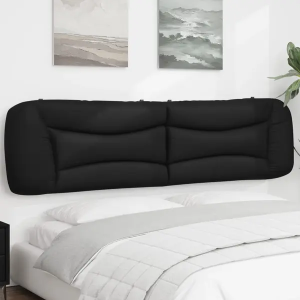 Gossi perna pentru tablie pat, negru, 200 cm, piele artificiala