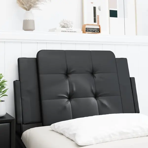 Gossi perna pentru tablie pat, negru, 80 cm, piele artificiala