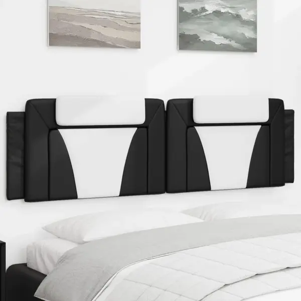 Gossi perna pentru tablie pat, negru si alb, 180cm, piele artificiala