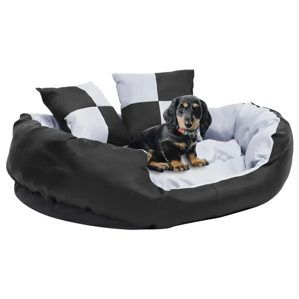 Gossi perna reversibila si lavabila caini, gri si negru, 85x70x20 cm
