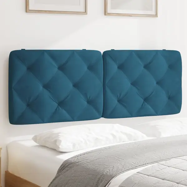 Gossi perna tablie de pat, albastru, 120 cm, catifea