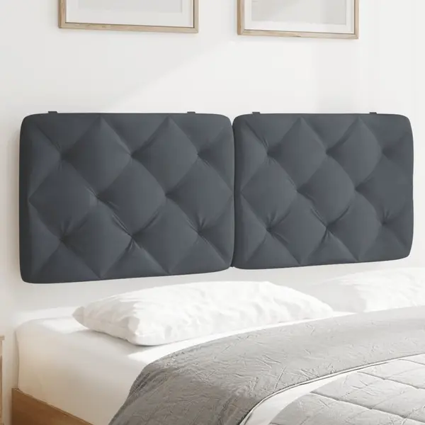 Gossi perna tablie de pat, gri inchis, 120 cm, catifea