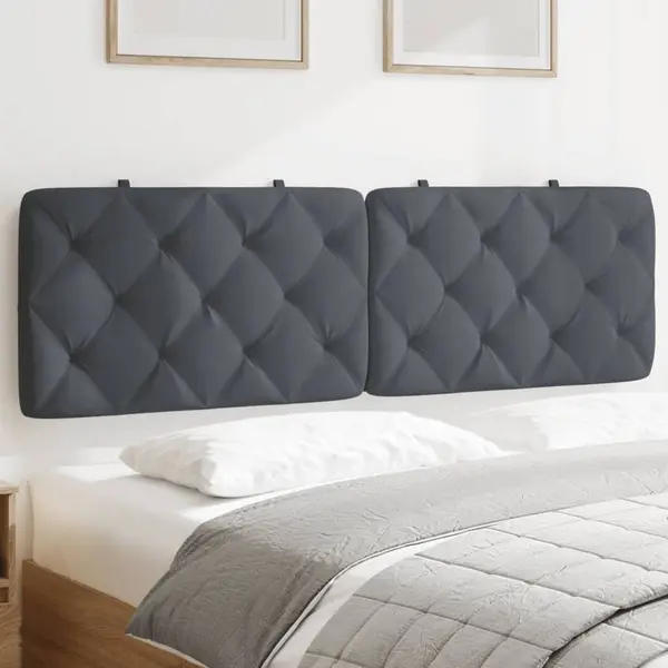 Gossi perna tablie de pat, gri inchis, 160 cm, catifea