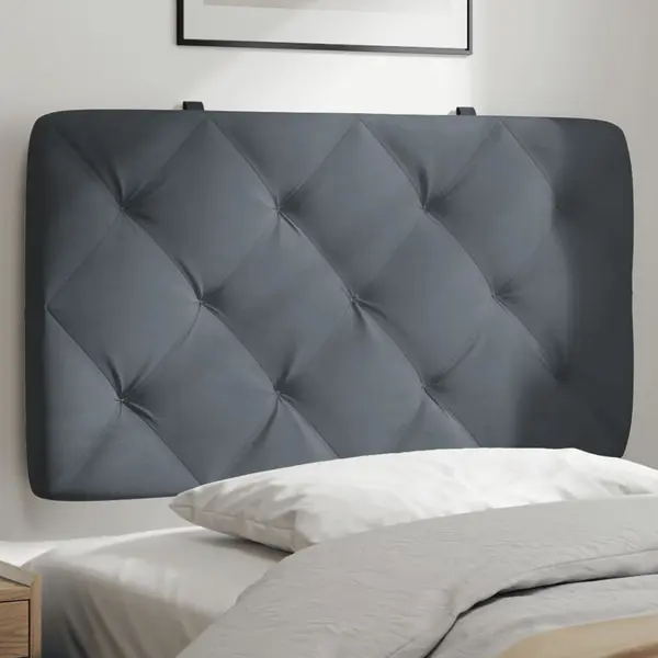 Gossi perna tablie de pat, gri inchis, 80 cm, catifea