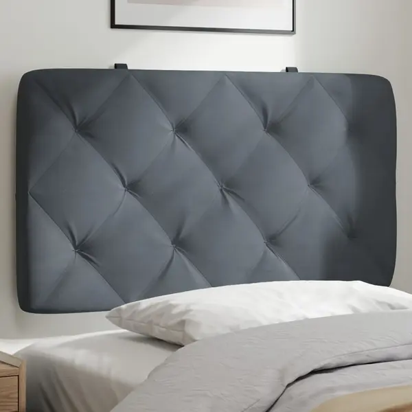 Gossi perna tablie de pat, gri inchis, 90 cm, catifea