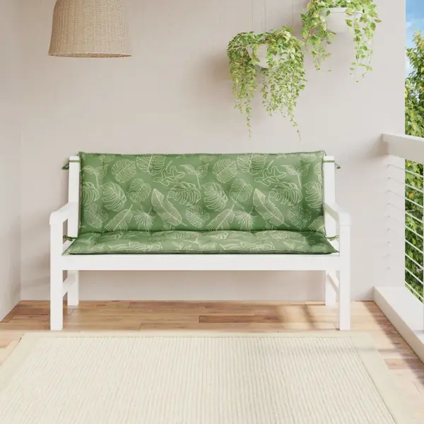 Gossi perne banca de gradina, 2 buc, 150x50x7cm, model frunze, textil