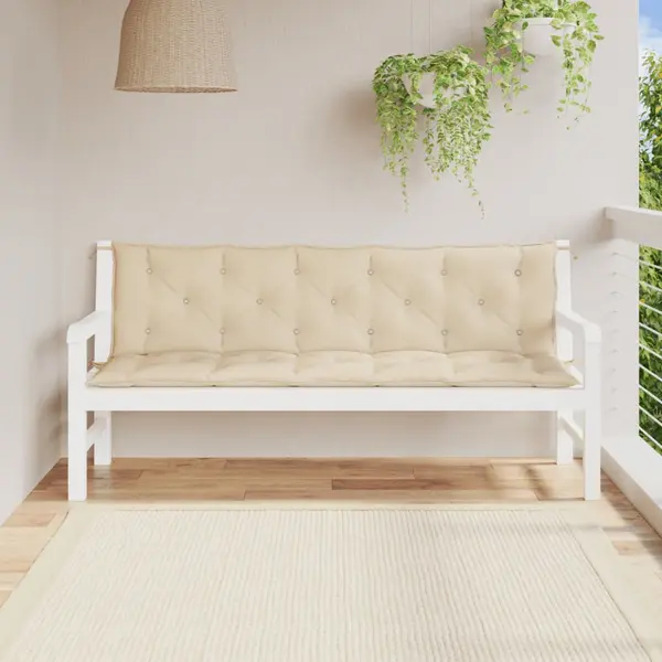 Gossi perne banca de gradina 2 buc., bej, 180x50x7cm, tesatura oxford