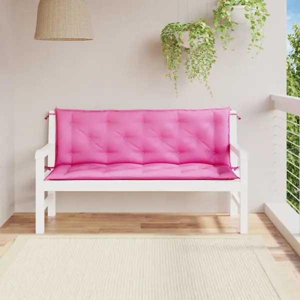 Gossi perne banca de gradina, 2 buc., roz, 150x50x7 cm, textil
