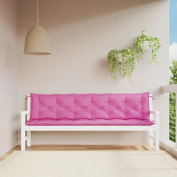 Gossi perne banca de gradina, 2 buc., roz, 200x50x7 cm, textil