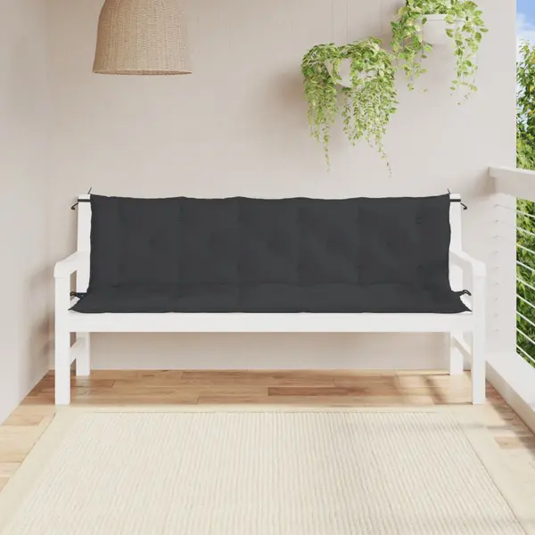 Gossi perne banca de gradina 2buc.,negru, 180x50x7cm, tesatura oxford